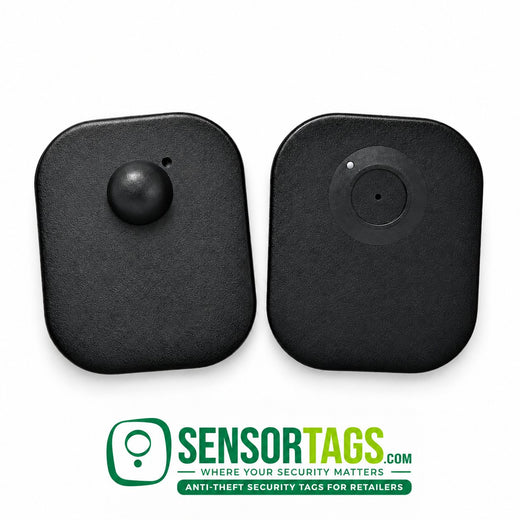 Black Mini Tag – two black mini tags, front and back