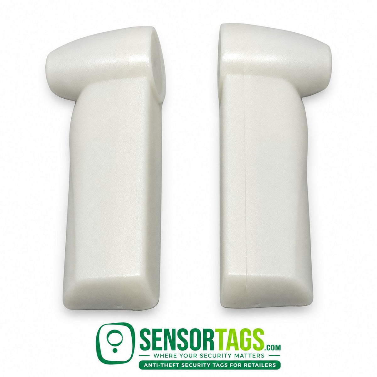 Pencil Security Tags, AM 58 kHz – two white pencil tags, pin end up