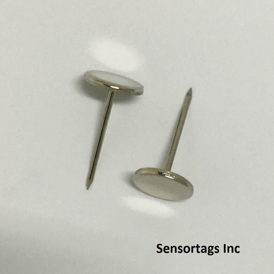 Two 19 mm flat head security tag pins