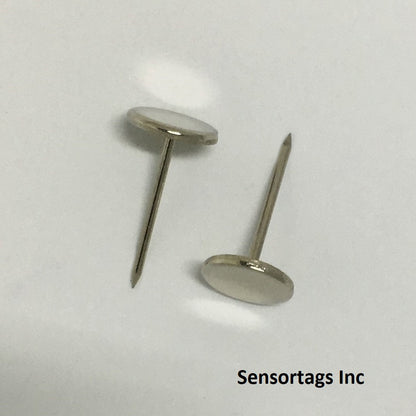 Two 19 mm flat head security tag pins