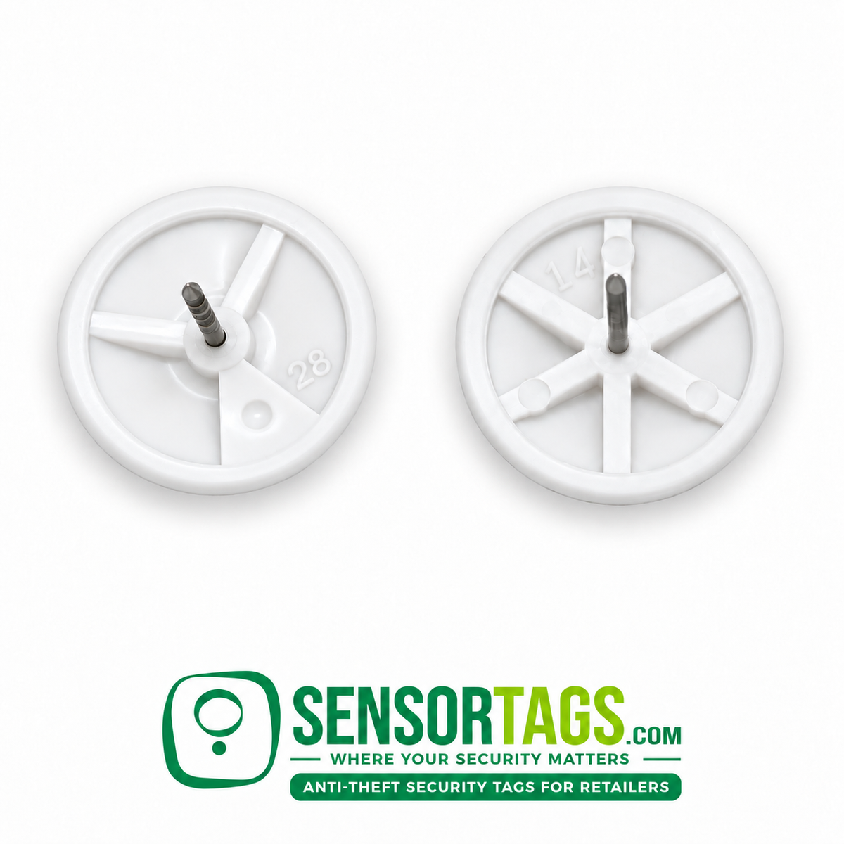 Security Tag Pins White