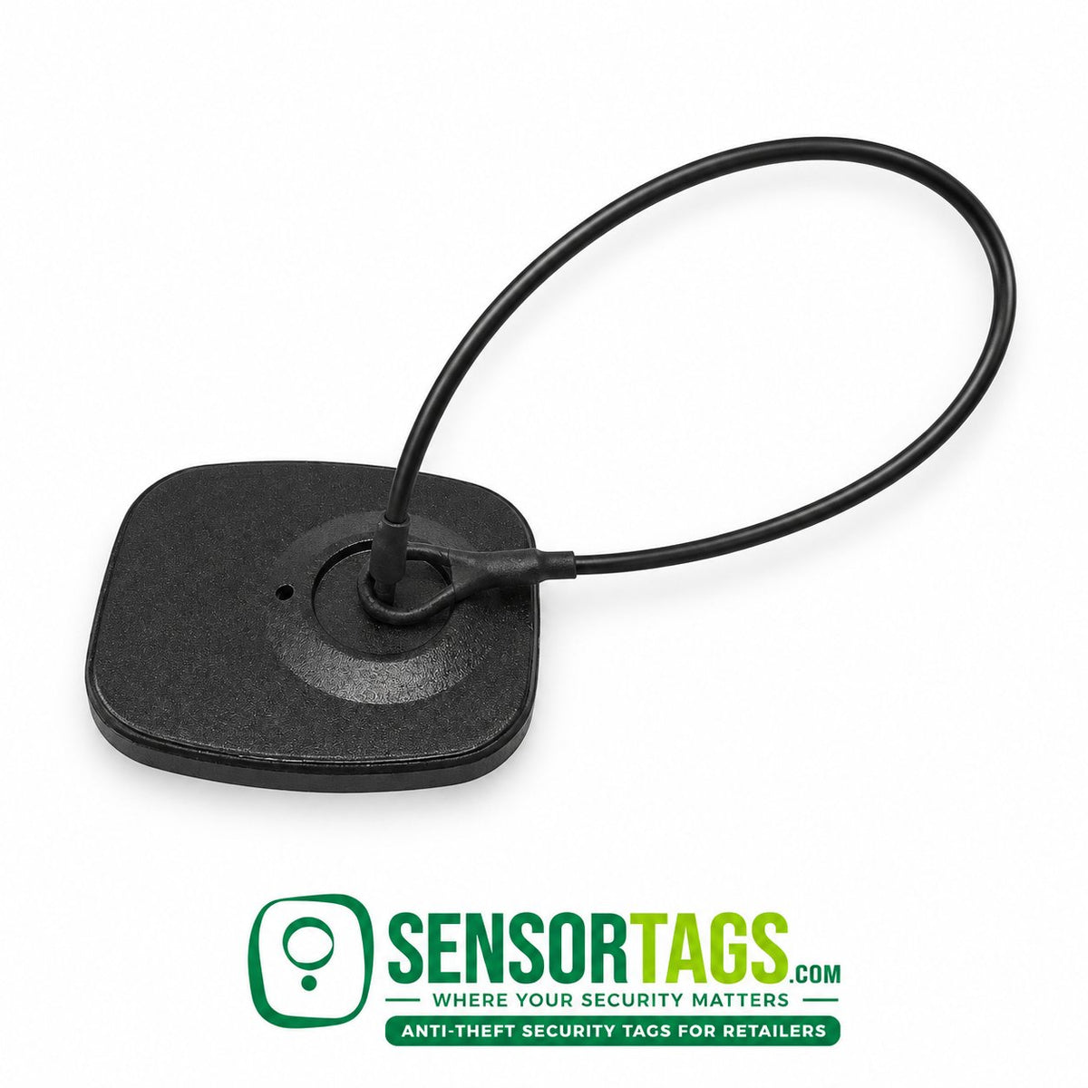 Shoe Store Security Kit for Single Door Entrances: Towers, Tags, Lanyards & Labels – black mini tag with lanyard