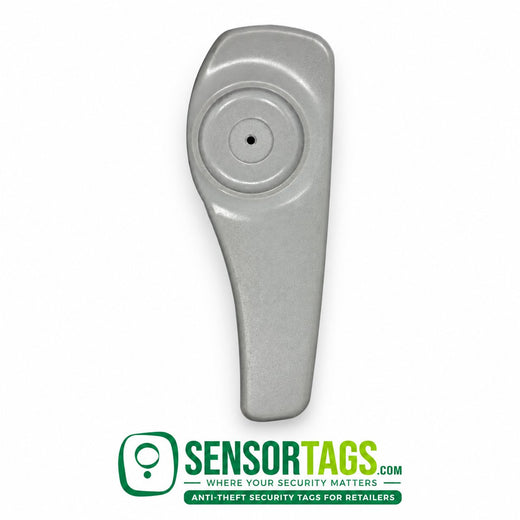 Super Tags – grey hard tag, front