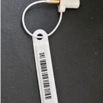 picture of a label hang tag in 58 KHz